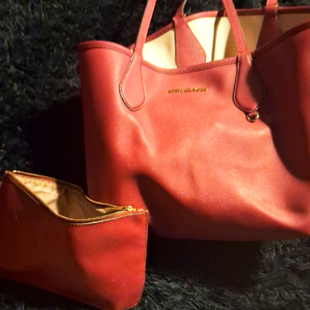 Michael Kors Red Tote Bag Set